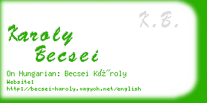 karoly becsei business card